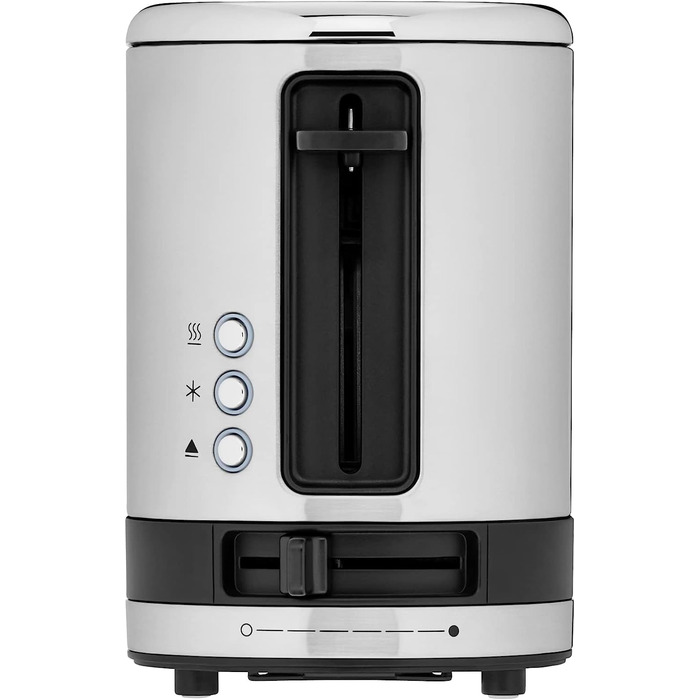 WMF Kitchen Mini 1-Slice Toaster, Long Slot XXl-Toast, Mini Toaster with Roll Attachment, 7 Browning Levels, Overheat Protection, 600W, Matte Stainless Steel, Single