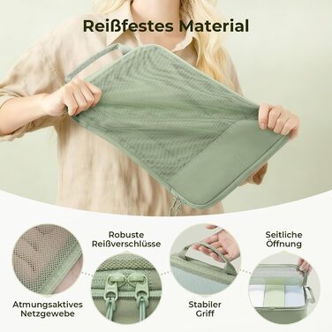 8-кількість компресійних кубиків для одягу, органайзер для валізи, чорний (8 шт., мат-зелений)