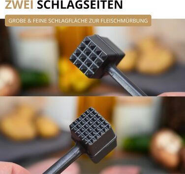 Молоток для м'яса Westmark Robusto Black Edition, алюміній з антипригарним покриттям, 21,5 см, сріблястий