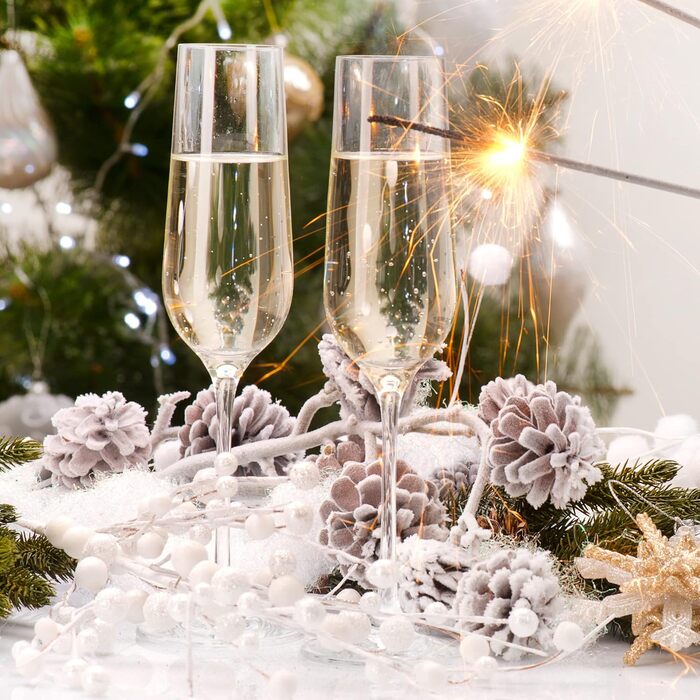 Набір келихів для шампанського KADAX (6 шт.) – 200 мл. Елегантні келихи-флейти для дому, вечірки, весілля. Високі та тонкі, для шампанського та просекко. Прозорі, сучасний кришталевий дизайн.