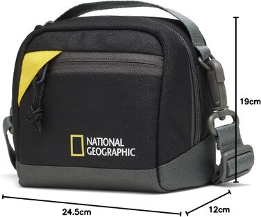 Сумка для камери National Geographic NG E1 2350: для компактних, екшн та 360 камер, з ремінком та петлею для пояса, чорна