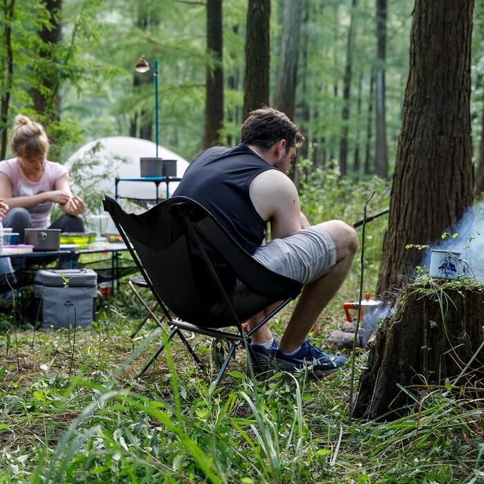 Крісло для кемпінгу Naturehike – Ultraleicht, 150 кг, для риболовлі, пікніків, туризму (Чорний)
