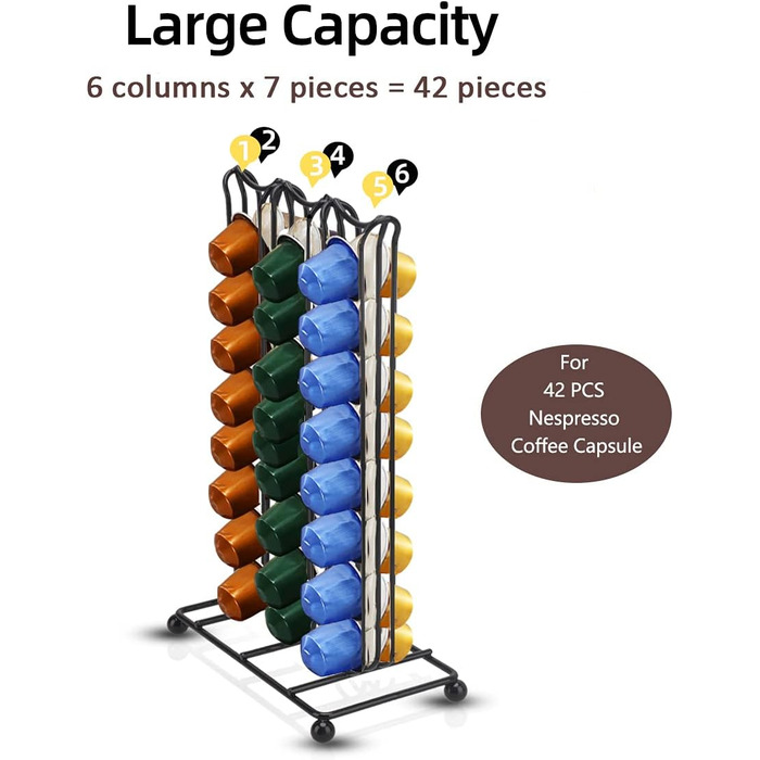Тримач для капсул Nespresso Original MOLEDA (42 капсули), органайзер для кави, чорний