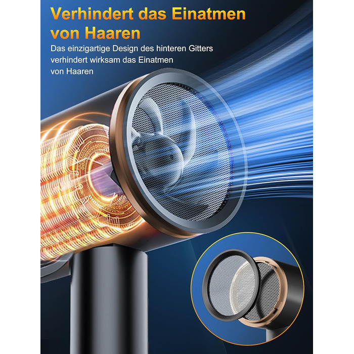 Професійний фен 2400W з іонізацією та складним механізмом, для швидкого сушіння, з насадкою-дифузором та сумкою, чорний