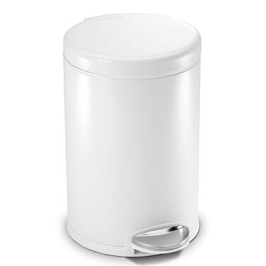 Сміттєвий відер з педаллю simplehuman CW1853CB, 4.5 л, круглий, сталевий, білий — для ванної кімнати, офісу та спальні