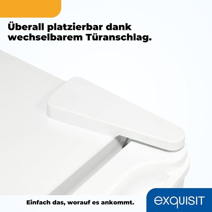 Exquisit KB505-V-040E: Міні-холодильник 40л, білий, ширина 45см, висота 51см, двері відкриваються зліва/справа