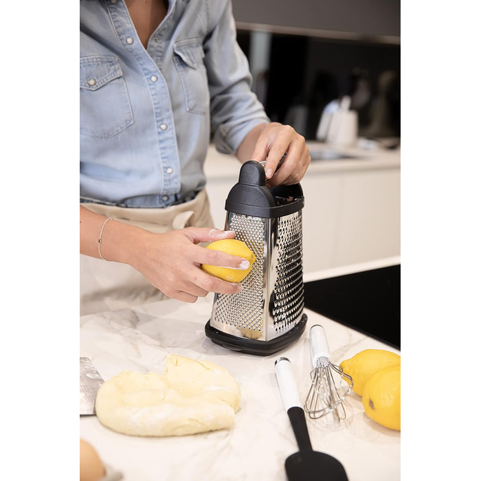 KitchenAid Чотиригранна тертка для сиру з нержавіючої сталі з шинковкою, теркою та зчищувачем цедри, 1 шт.