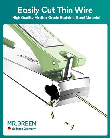 Професійний набір для манікюру MR.GREEN: кусачки для нігтів з пилкою, для чоловіків, жінок, дітей та літніх людей, зелений колір, подарункова упаковка