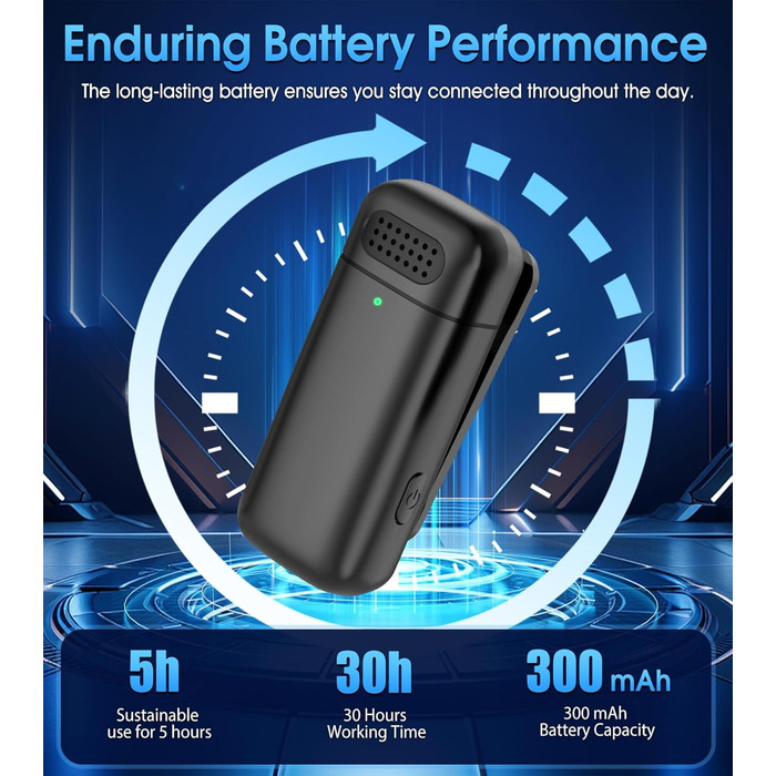 Бездротове мікрофон з кейсом для зарядки iPhone, iPad, Android, USB-C. Лавалерний мікрофон з шумозаглушенням для запису, YouTube, Facebook, TikTok, Vlog, Livestream, Plug and Play