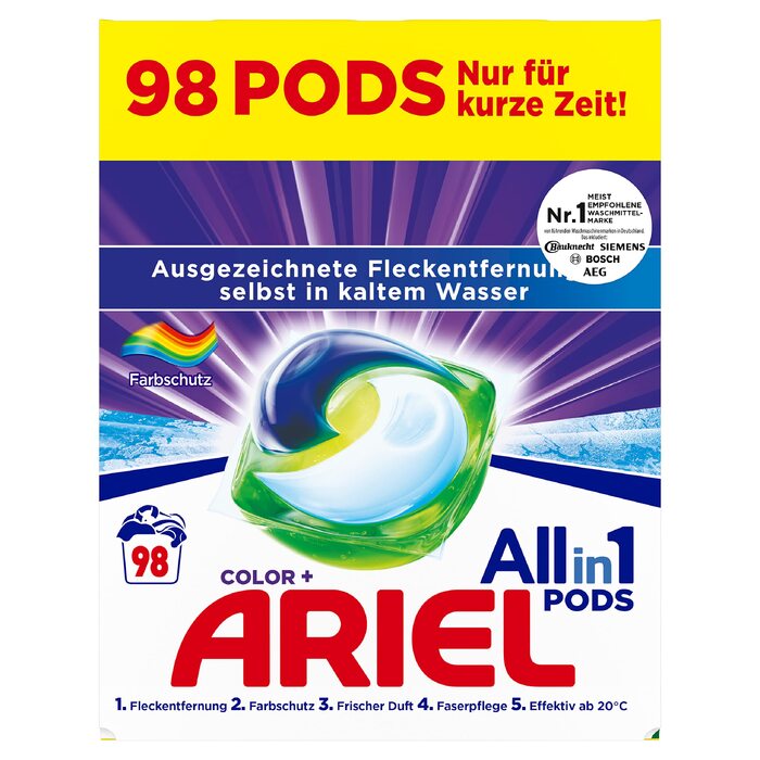 Капсули для прання Ariel All-in-1 для кольорових речей, 98 завантажень