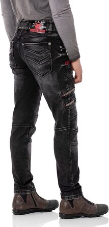 Чоловічі джинси Cipo & Baxx Destroyed | Розмір 40W/32L, Чорні | Модний стиль Biker