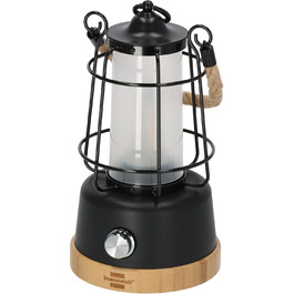 Brennenstuhl LED Rechargeable Camping Lantern CAL 1 (350 lm, IP44, up to 75h runtime, infinitely dimmable, adjustable color temperature, rechargeable USB outdoor lamp with hemp rope and bamboo base)
