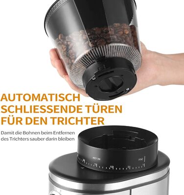 Електрична кавомолка Ollygrin Bg702s-pg: 30 ступенів помолу, для еспресо, drip, pour over, cold brew, French press, 2-12 чашок, 220V, нержавіюча сталь