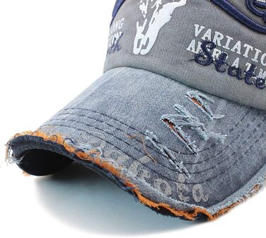 Кепка бейсболка Vintage з бавовни, випрасувана джинсова, ретро, з витертими краями, чоловіча/жіноча, з вишивкою, регульованого розміру, A-Marine