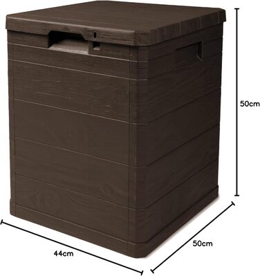 Скриня для зберігання Ondis24 Madera Mini 90л, дерев'яна текстура, з замком, коричнева