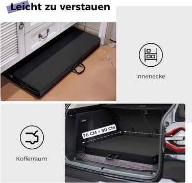 Складаний столик 180 см, портативний, міцний, пластиковий, для дому та відпочинку (чорний)