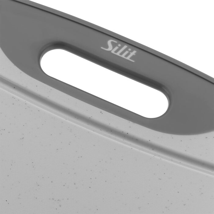 Silit Cutting Board Plastic Set, 2-Piece, Kitchen Board with Juice Groove, Hanging/Carrying Handle, 2 Sizes, Blade-Friendly