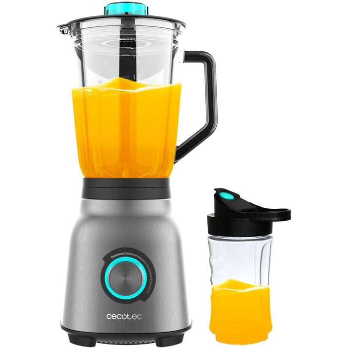 Cecotec Power Black Titanium 1300Max Stand Mixer - 1300W, 1.5L, 2 Speeds, Titanium Blades, Pulse Function, Ice Crushing