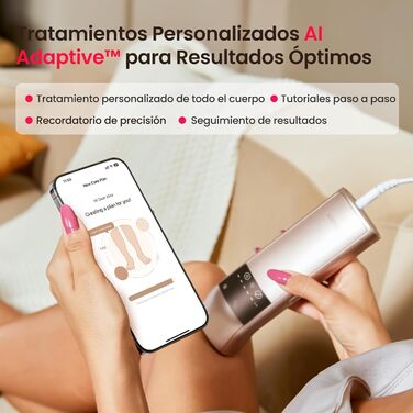 Пристрій для епіляції IPL з потрійним імпульсом, 12 см², охолодження сапфіровим льодом, лазерна епіляція для жінок та чоловіків, 3°C для безболісної та довготривалої епіляції вдома для обличчя, бікіні, інтимної зони (Champagne Gold)