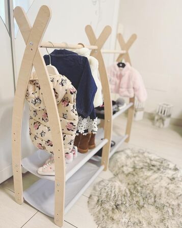 MAMOI® Clothes Rail for Baby Nursery | Children's Clothes Rail 106x95x32cm / 53x95x32cm | Children's Clothes Rack Baby | Coat Rack | Baby Wardrobe | Children's Wardrobe | 100% ECO | Made in EU
