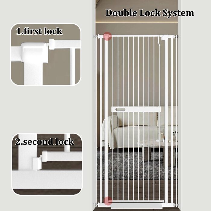 Захисне ворота для тварин Xifamniy, 155 см: безпека для дітей та домашніх тварин (без свердління)