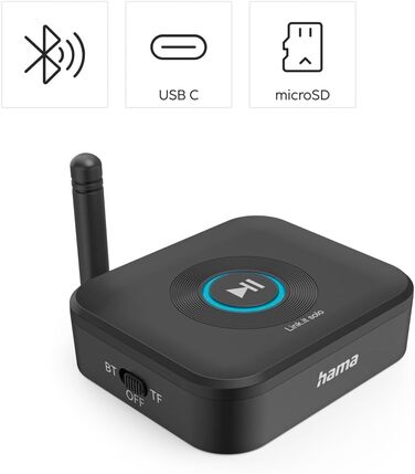 Bluetooth-адаптер Hama для стереосистем та колонок, приймач аудіосигналу для модернізації звукової системи