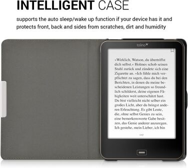 Чохол-книжка kwmobile для Tolino Vision 1/2/3/4 HD - Чохол для eReader з малюнком метеликів, рожево-білий