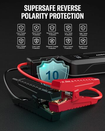 Powerbank для авто 12V Starthilfe 3000A: пусковий пристрій з LED, для бензину/дизеля (10/8L), сірий