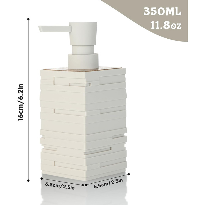 Диспенсер для мила дерев'яний, дозатор для мийного засобу на стільницю для кухні, стильний дозатор для мила в ванну кімнату з помповим механізмом (Бежевий)