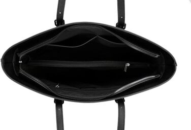 Сумка жіноча David Jones Shopper Tote Bag PU шкіра A4 для ноутбука, роботи, навчання, подорожей - чорна