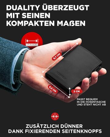 SF SCOFIELD Duality Magflip Slim Wallet: Чоловіче карткове та монетне портмоне з RFID захистом (Чорний матовий)