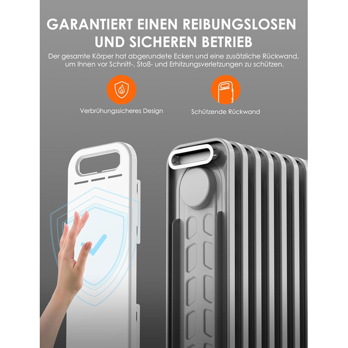 Масляний радіатор Midea NY2311-24UR, 2300 Вт, 11 секцій, електричний обігрівач з термостатом, LED-дисплеєм, дистанційним керуванням, захистом від перегріву, 4 режими роботи, тихий