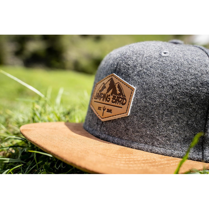 Кепка бейсболка Jumping Bird • Фільц, унісекс, регульована • Темно-сіра