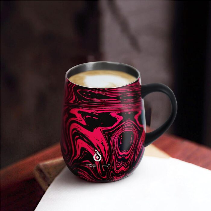 Кружка Ideus 470 мл з нержавіючої сталі, подвійні стінки, ізольована, з кришкою, зелений (Rotes Zebra)