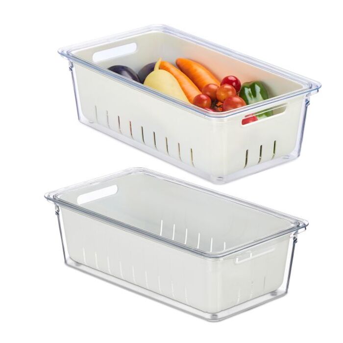 Relaxdays Refrigerator Organizer 2-Piece Set