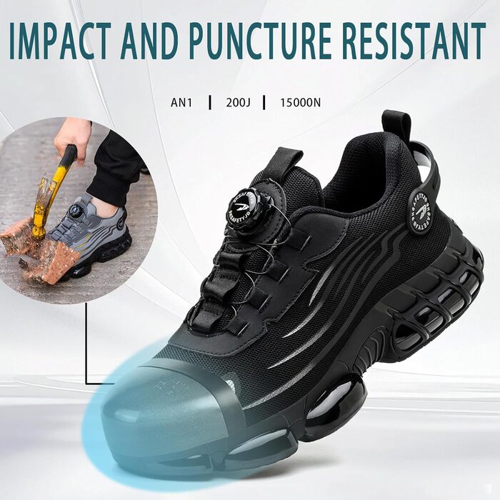 Черевики робочі чоловічі та жіночі S3 Explorer 3.0. Легкі, дихаючі, зі сталевим підноском. Розмір 48 EU, колір чорний