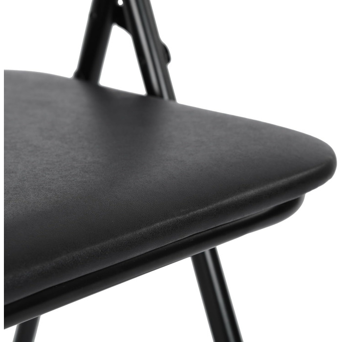 LuxNook Metal Folding Chair, 330 lbs Weight Capacity, 4-Piece Set with PVC Cushioning and Backrest. Comfortable Folding Chair for Guests, Kitchen, Camping (2pcs, Black)