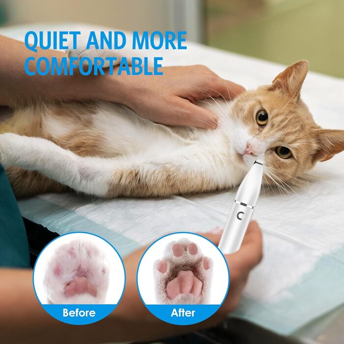 Машинка для стрижки собак та котів 2-в-1 Brifit, тример для подушечок лап, тиха, водонепроникна IPX7, професійна для тіла, лап, очей, вух, обличчя