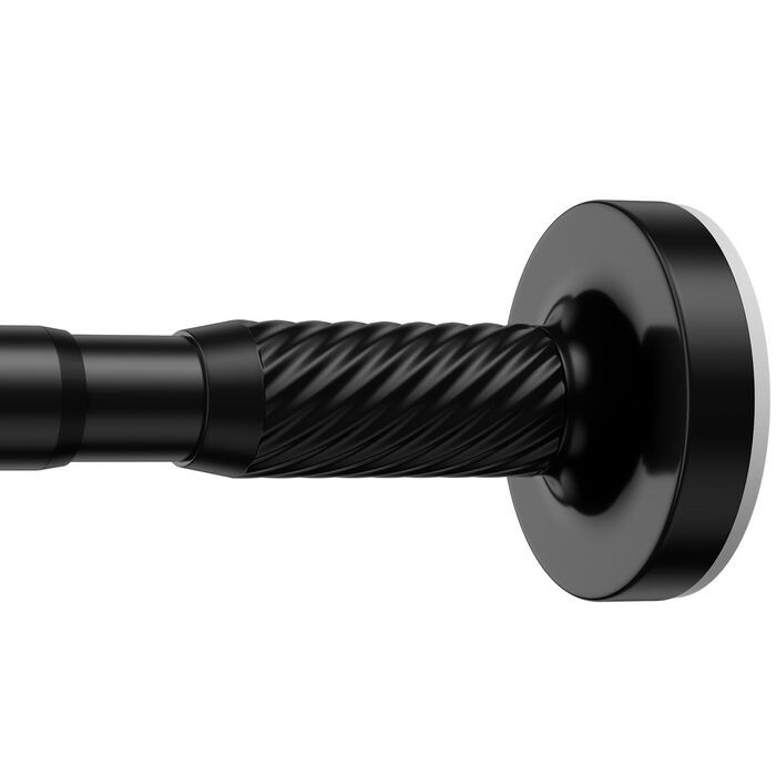 Штанга для штор без свердління AIZESI 100-230 см, Ø 25 мм, телескопічна - для вікон, душу, балкону (чорний)