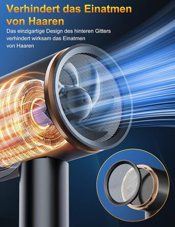 Професійний фен 2400W з іонізацією та складним механізмом, для швидкого сушіння, з насадкою-дифузором та сумкою, чорний