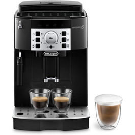 Кавомашина De'Longhi Magnifica S ECAM 22.110.B, автоматична, з насадкою для спінювання молока, кнопками для еспресо, регулятором міцності, функцією приготування двох чашок, резервуаром для води 1,8 л, чорна з хромованими вставками