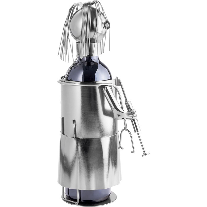 BRUBAKER Wine Bottle Holder Doctor - Metal Sculpture Bottle Stand - 20 cm - Wine Gift for Patients, Specialist Doctors, Medical Students for Studying - with Greeting Card