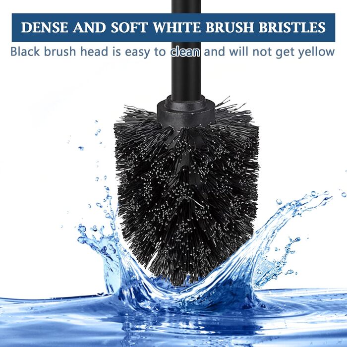 Набір для чищення унітазу GERUIKE з керамічним тримачем: щітка та тримач сірого матового кольору (чорний матовий метал)