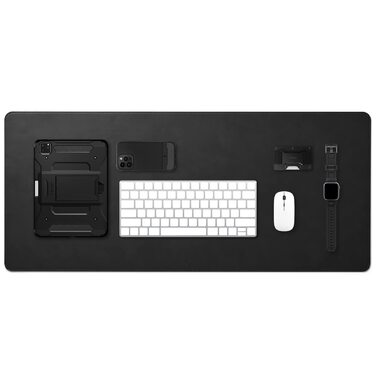 Килимок для миші Spigen XXL з екошкіри PU Vegan, чорний - захист столу та ідеальне ковзання
