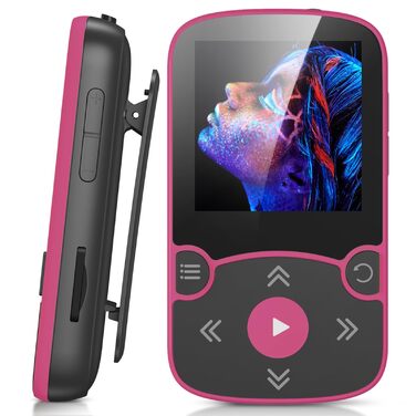 MP3 плеєр AGPTEK Bluetooth 5.0 32GB з кліпсою, кольоровий TFT екран 1.5