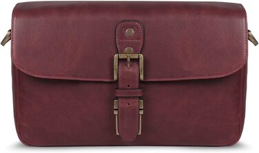 Чохол для камери MegaGear Torres: шкіряна сумка-месенджер для бездзеркальних, плівкових та DSLR камер, оливковий (бордовий)