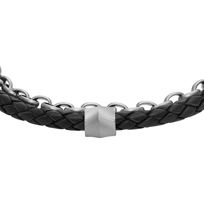Браслет Fossil Casual (Чорний): шкіряний або з нержавіючої сталі, магнітний/застібка-пряжка