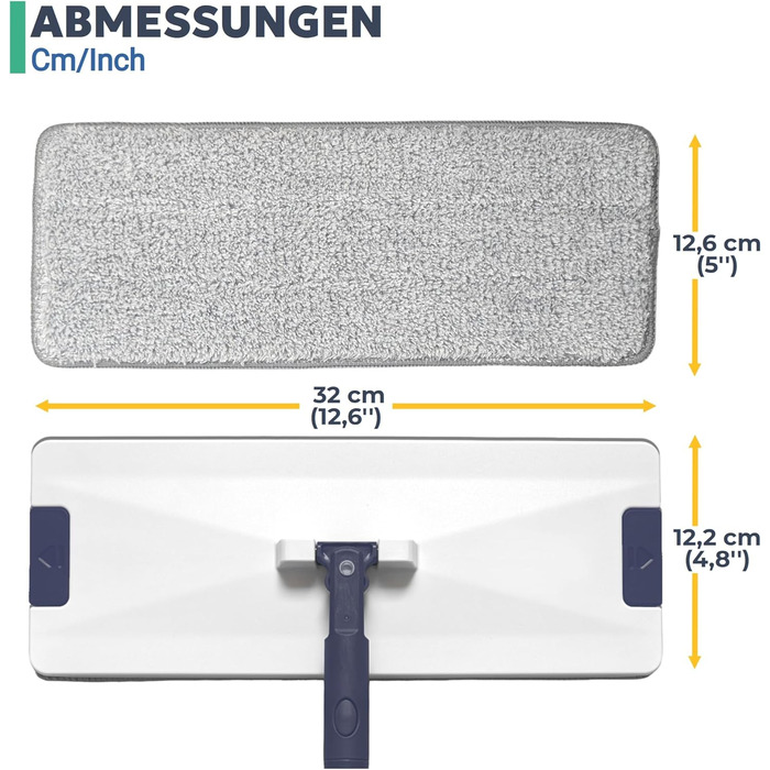 Система чистої води: комплект для миття підлоги, самоочищення, мікрофібра (3 мікрофіброві серветки)