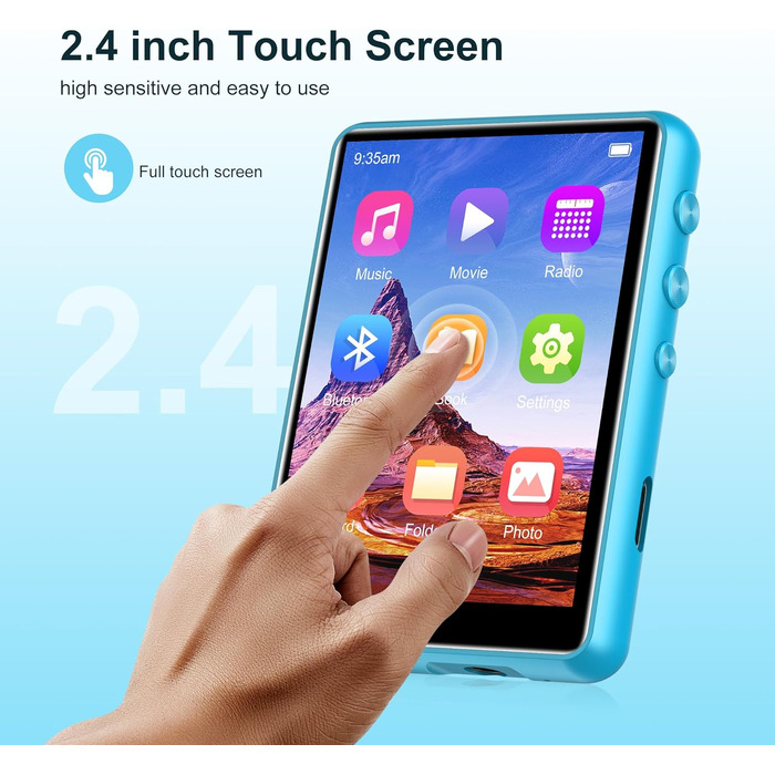MP3 плеєр SWOFY з Bluetooth 5.3, 64GB HiFi музичний плеєр з динаміком, FM-радіо та диктофоном, 2.4