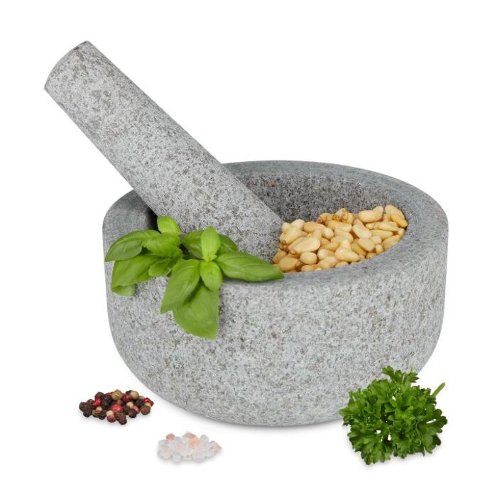 Relaxdays Granite Mortar and Pestle